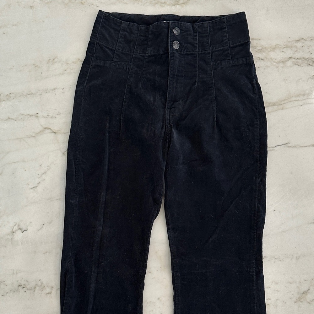 Free People Black Corduroy Flare pants